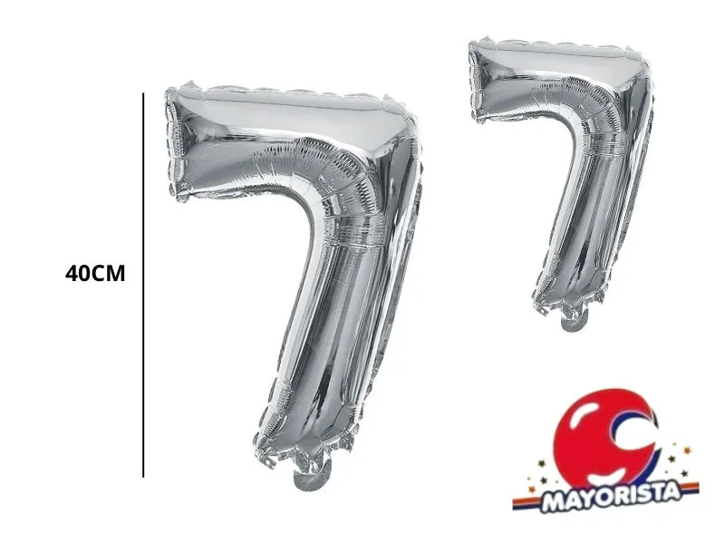 [9637] GLOBO MYLAR N 7 PLATA 16 (40CM) CADENACI