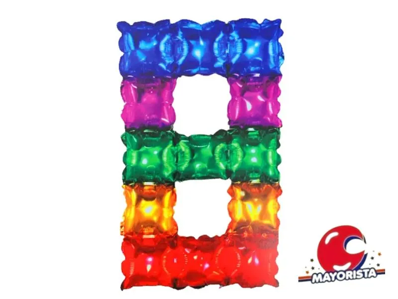 [6912252410091] GLOBO MYLAR N 8 MULTICOLOR 16 (40CM) BLISTER (MQ10-09) ARDITEX