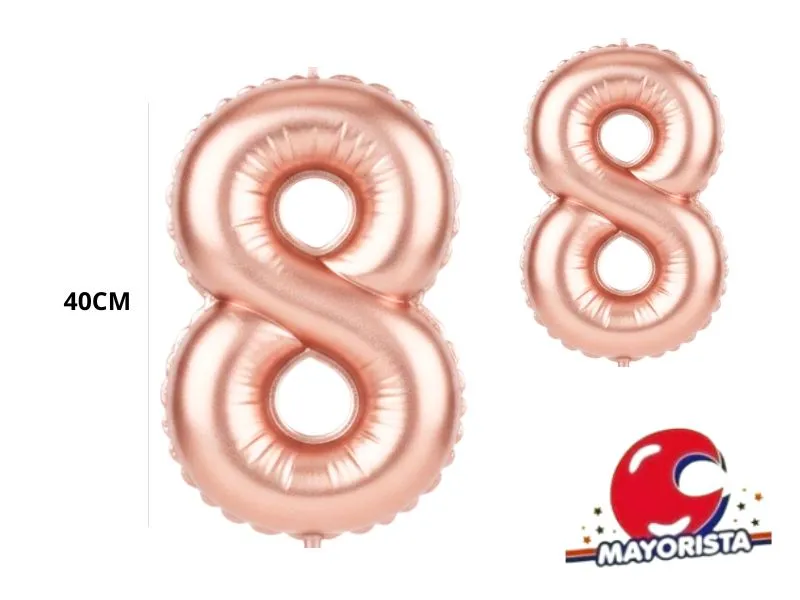 GLOBO MYLAR N 8 ROSE GOLD 16 (40CM) CADENACI