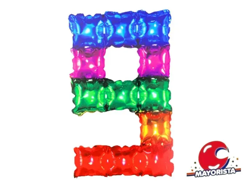 [6912252410107] GLOBO MYLAR N 9 MULTICOLOR 16 (40CM) BLISTER (MQ10-10) ARDITEX