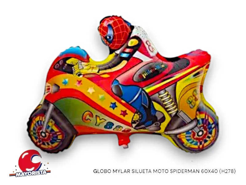 GLOBO MYLAR SILUETA MOTO SPIDERMAN 60X40 (H278) CHG
