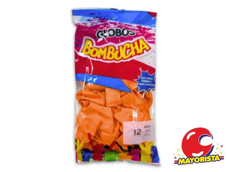 GLOBOS 12 X 25 STANDARD NARANJA BOMBUCHA