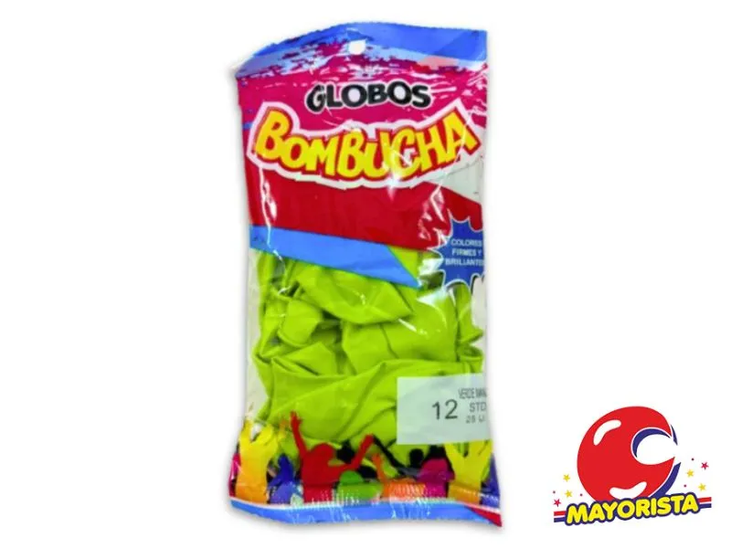GLOBOS 12 X 25 STANDARD VERDE MANZANA BOMBUCHA