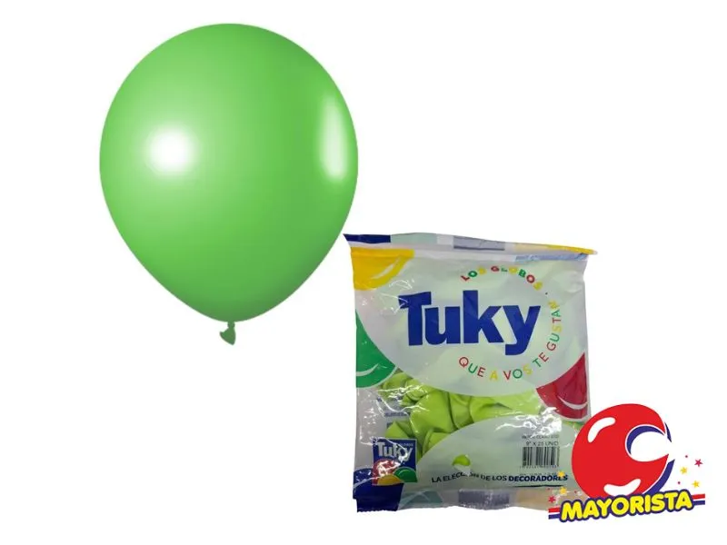 [7790391607027] GLOBOS 9 X 25 PERLADO VERDE MANZANA - TUKY