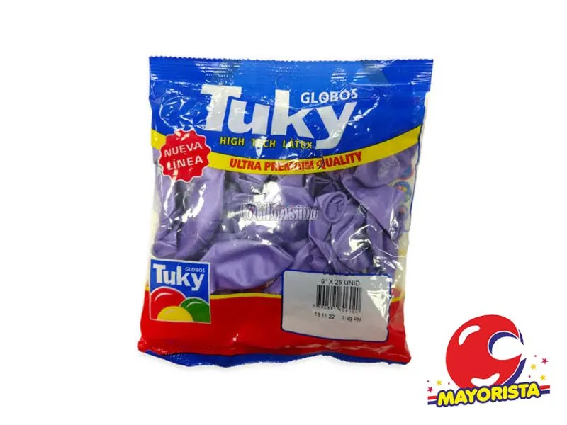 GLOBOS 9 X 25 PERLADO VIOLETA - TUKY
