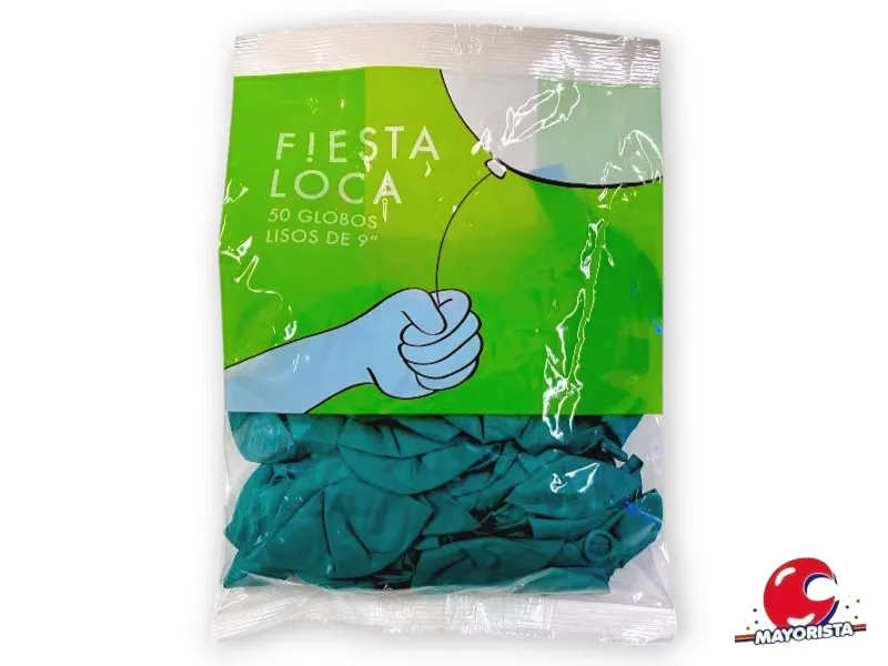 GLOBOS 9 X 50 STANDARD VERDE OSCURO - FIESTA LOCA