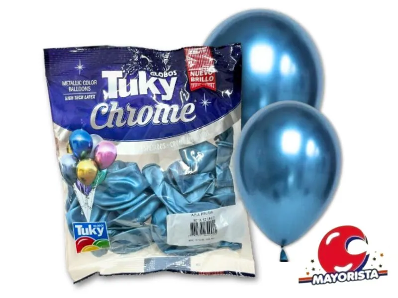 [7790391642455] GLOBOS CHROME 10 X 12 AZUL PRUSIA - TUKY