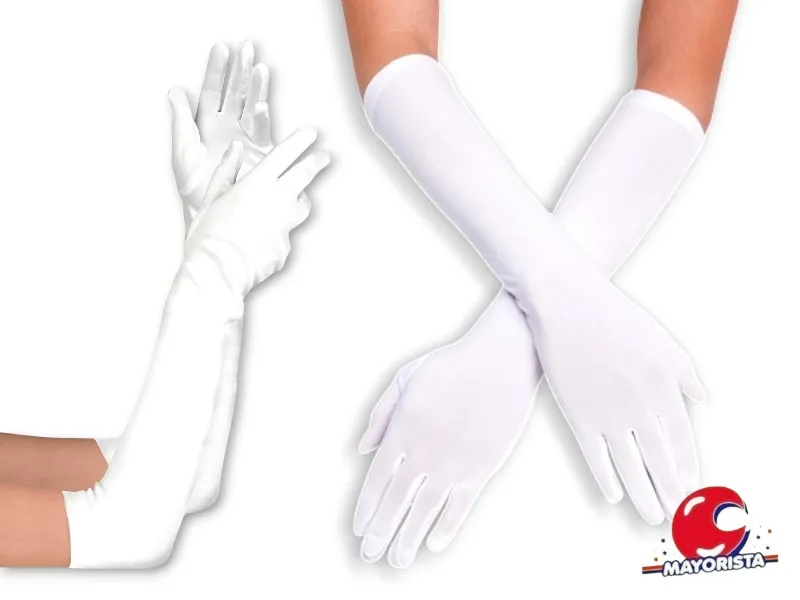 GUANTES LARGOS BLANCOS (YJ0495) YJ IMPORT