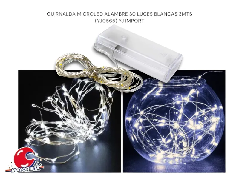 GUIRNALDA MICROLED ALAMBRE 30 LUCES BLANCAS 3MTS (YJ0565) YJ IMPORT