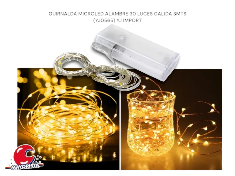 GUIRNALDA MICROLED ALAMBRE 30 LUCES CALIDA 3MTS (YJ0565) YJ IMPORT