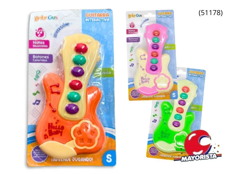 [7450077126029] GUITARRA CON LUZ Y SONIDO BLISTER 24X13 (51178) KADA