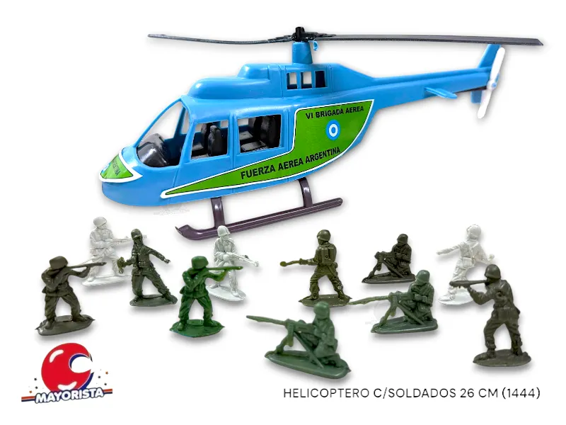 HELICOPTERO C/SOLDADOS 26 CM (1466) RUESTES