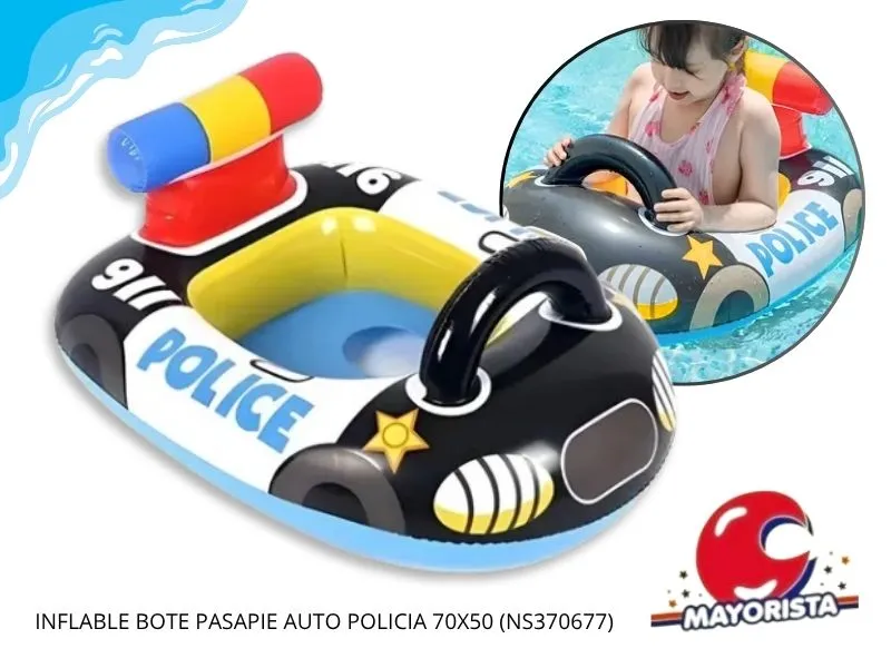 [6902023706775] INFLABLE BOTE PASAPIE AUTO POLICIA 70X50 (NS370677) SHIPY