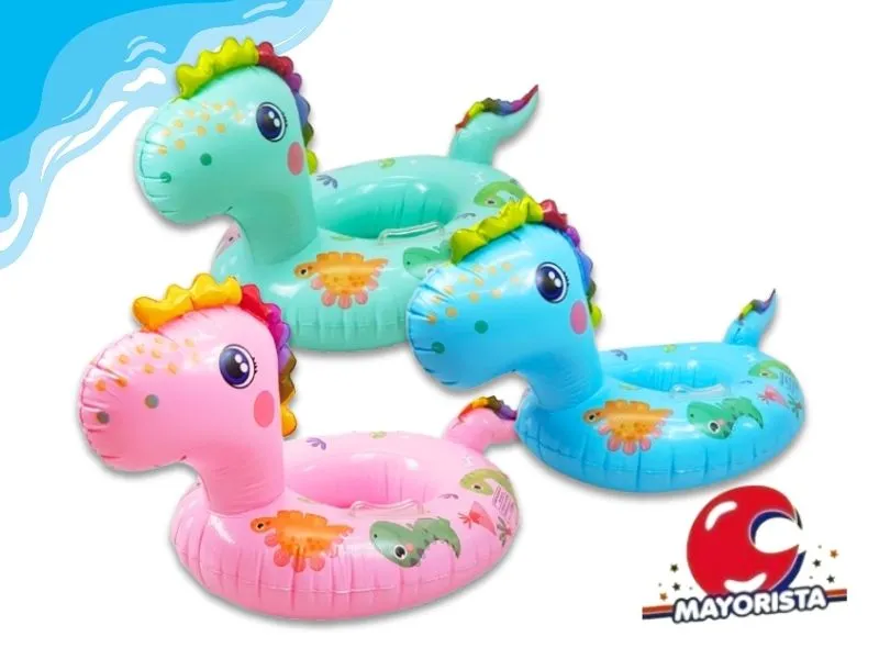 INFLABLE BOTE PASAPIE DINOSAURIO COLORES 90X57CM (NS370653) SHIPY
