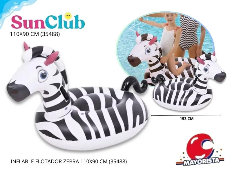 INFLABLE FLOTADOR ZEBRA 110X90 CM (35488) SUN CLUB