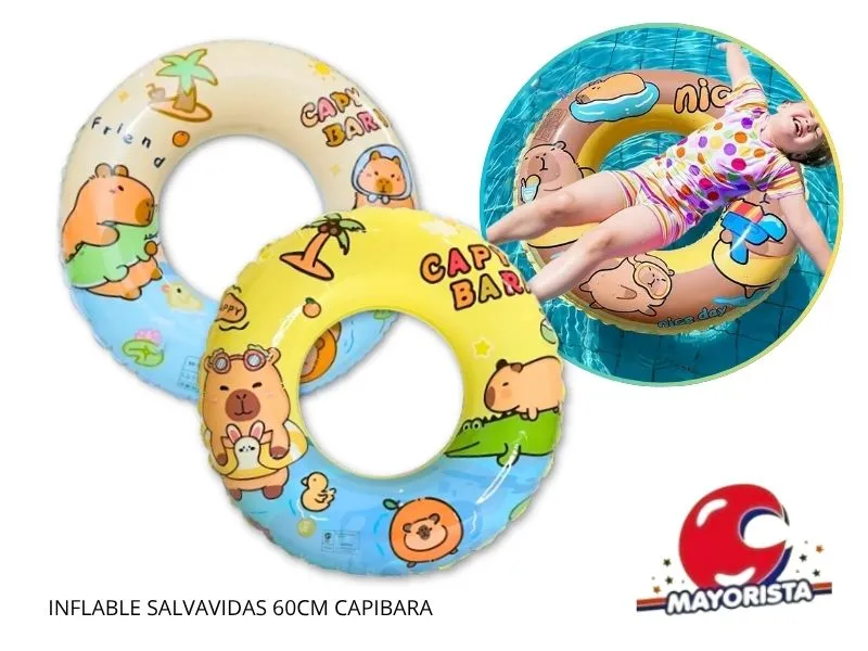 INFLABLE SALVAVIDAS 60CM CAPIBARA (DD-80460/INFA016) - SOL