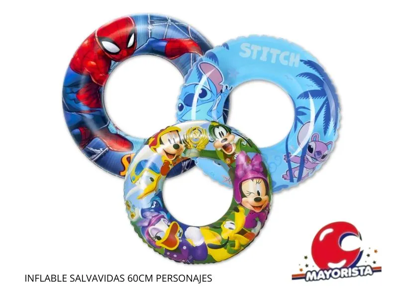 INFLABLE SALVAVIDAS 60CM PERSONAJES (DD-80456) - SOL