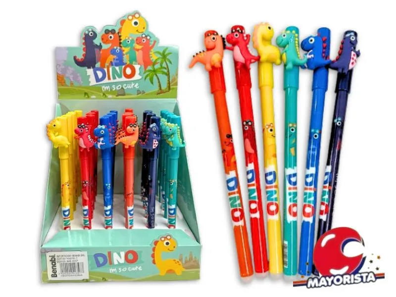 LAPICERA BORRABLE AZUL 0.5 DINOSAURIO HZ-1735 (BNB 42357) BENABI