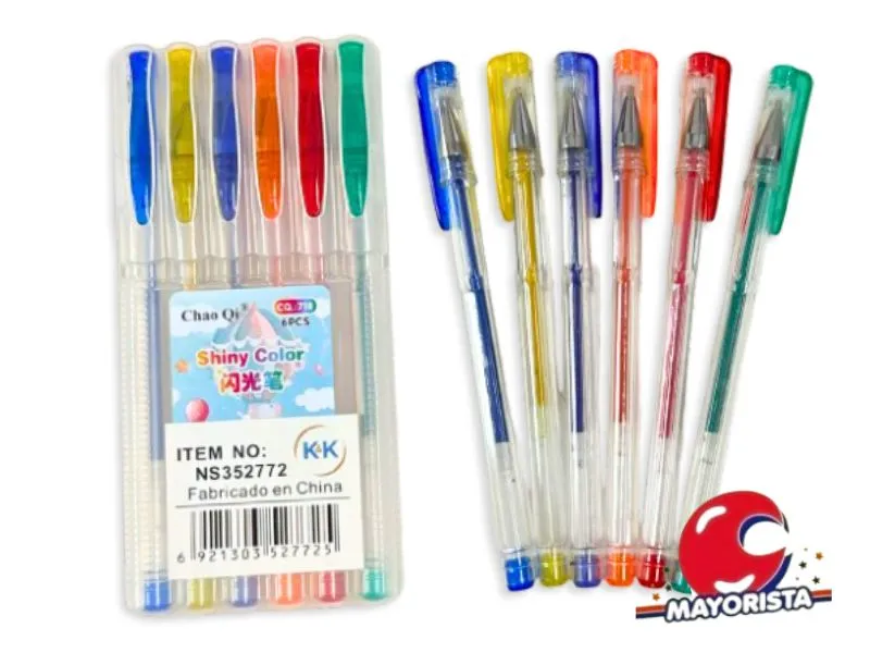 LAPICERAS X 6 GEL ESTUCHE PLASTICO (NS352772) KYK