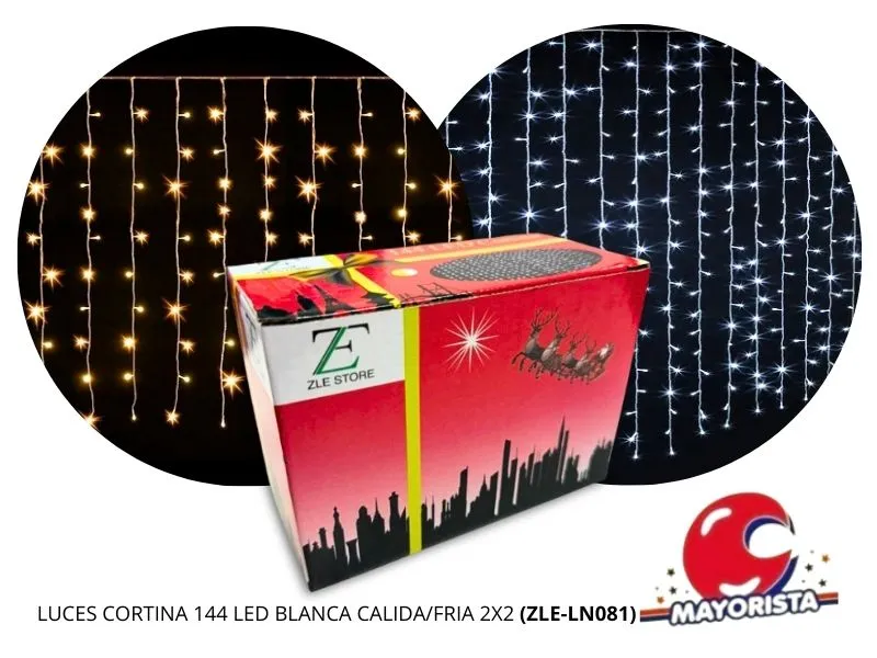 [ZLE-LN081] LUCES CORTINA 144 LED BLANCA CALIDA/FRIA 2X1,5 (ZLE-LN081) ERIK