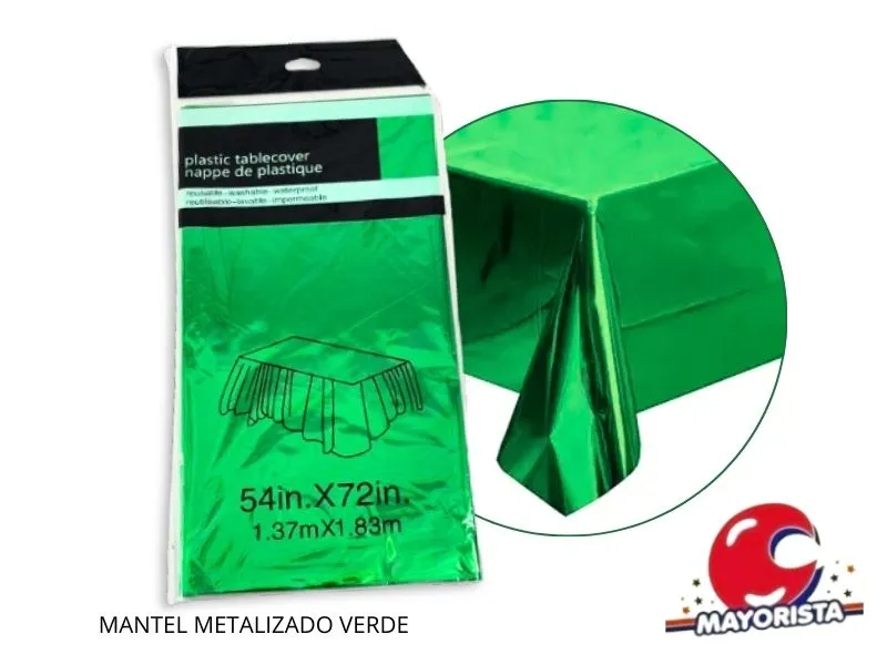 MANTEL METALIZADO VERDE OSCURO 183X137 (YJ0800) YJ IMPORT