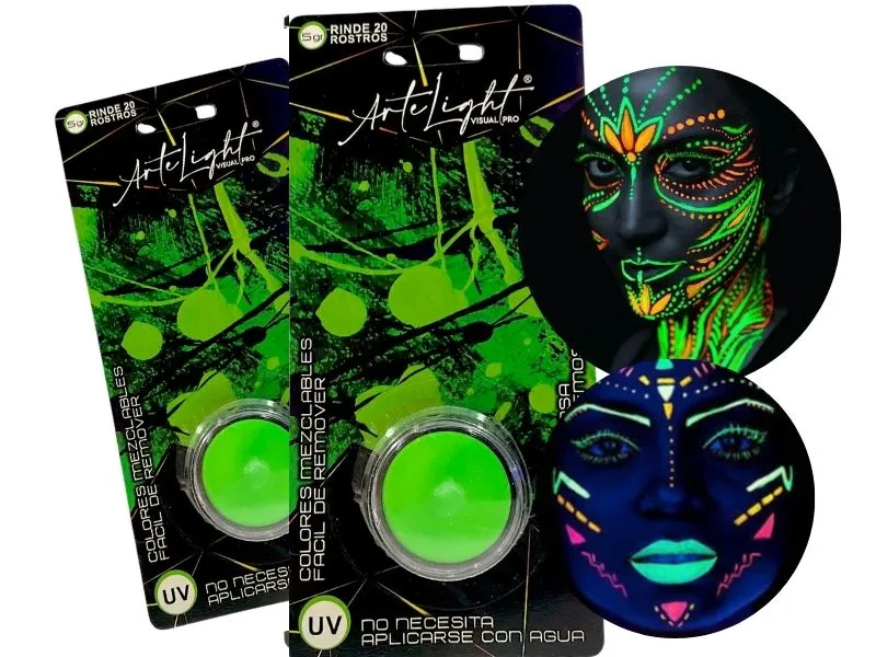 MAQUILLAJE ARTISTICO X 1 VERDE FLUO 5 GRS (5017) ARTELIGHT