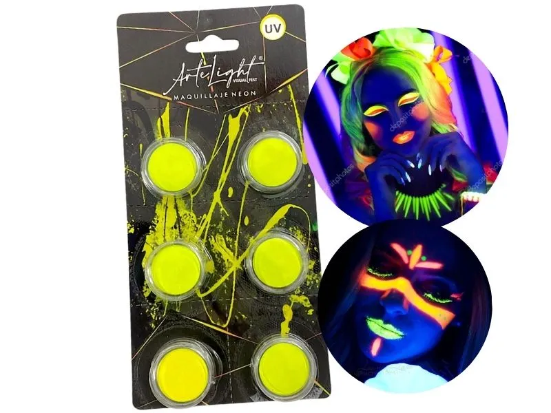MAQUILLAJE ARTISTICO X 6 AMARILLO FLUO 2 GRS C/U (9008) ARTELIGHT