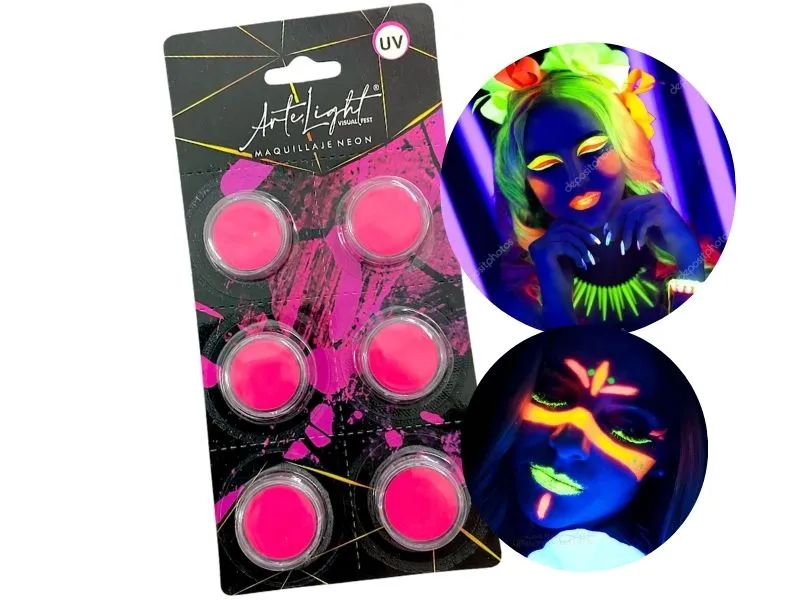 MAQUILLAJE ARTISTICO X 6 FUCSIA FLUO 2 GRS C/U (9015) ARTELIGHT