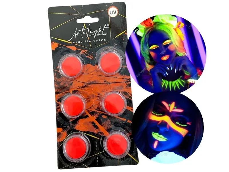 MAQUILLAJE ARTISTICO X 6 NARANJA FLUO 2 GRS C/U (9046) ARTELIGHT