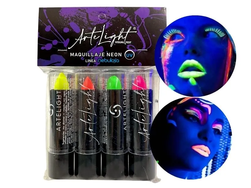 MAQUILLAJE LABIAL FLUO X 4 DE 5 GRS C/U (7004) ARTELIGHT