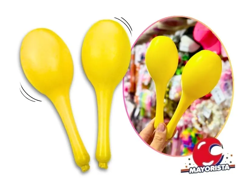MARACA X 1 REDONDA AMARILLA - CHICHE PLAST