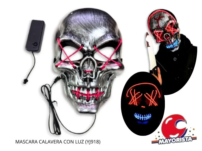 MASCARA CALAVERA CON LUZ (YJ918) YJ IMPORT