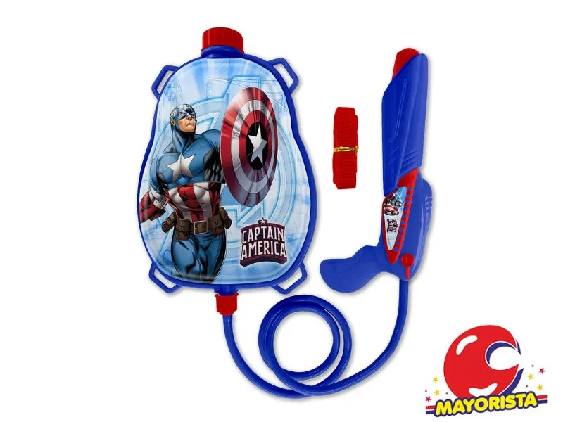 [7453077208955] MOCHILA LANZA AGUA CAPITAN AMERICA 30X22 (8557) KADA