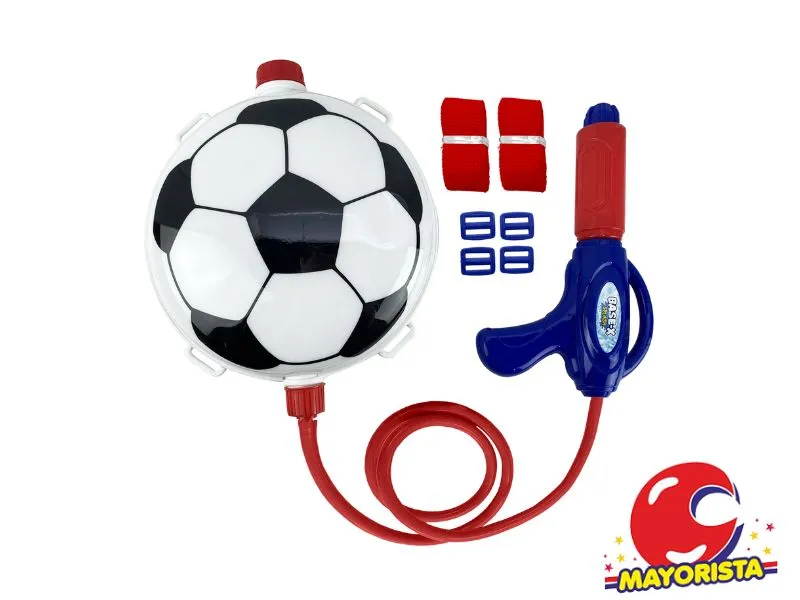 MOCHILA LANZA AGUA PELOTA NEGRA Y BLANCA 40X31 (8129) KADA