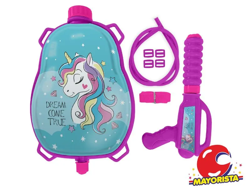 MOCHILA LANZA AGUA UNICORNIO 30X22 (8598) KADA