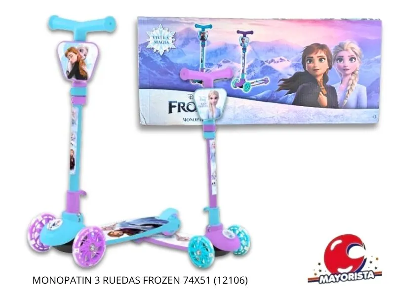 [7453105019805] MONOPATIN 3 RUEDAS PLEGABLE C/LUZ FROZEN 74X51 (12106) KADA