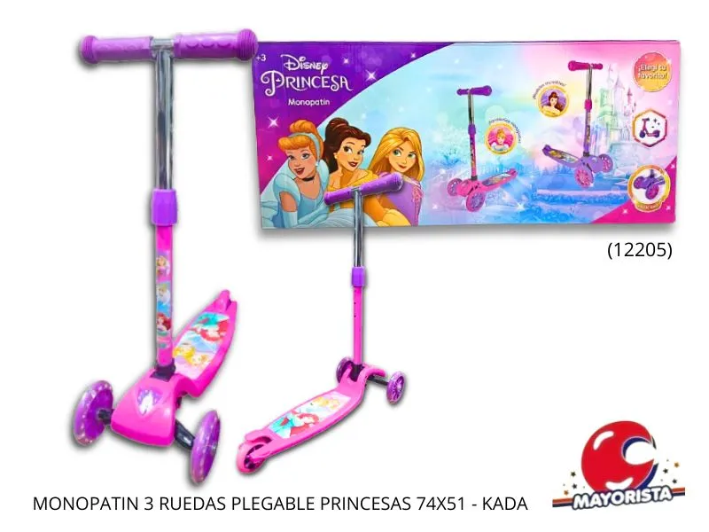 [7453105000261] MONOPATIN 3 RUEDAS PLEGABLE PRINCESAS 74X51 (12205) KADA