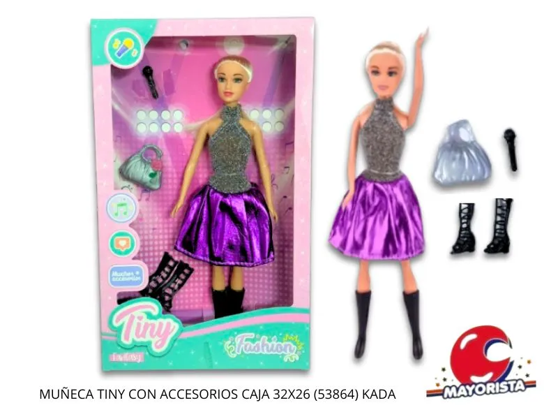 [7453077205688] MUNECA TINY CON ACCESORIOS CAJA 32X26 (53864) KADA