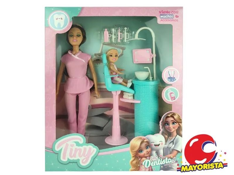 MUNECA TINY DENTISTA C/ACCESORIOS CAJA 33X26 (54462) KADA