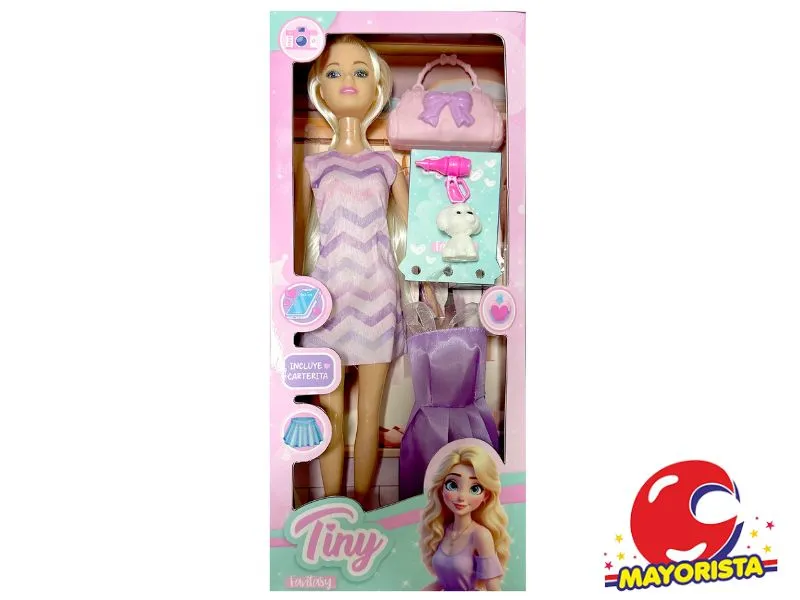 [7450077083872] MUNECA TINY FANTASY C/ACCESORIOS CAJA 32X14 (53390) KADA