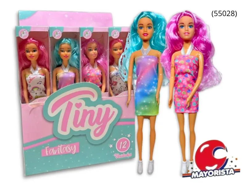 [7153077232544] MUNECA TINY FANTASY PELOS DE COLORES 32X7 (55028) KADA