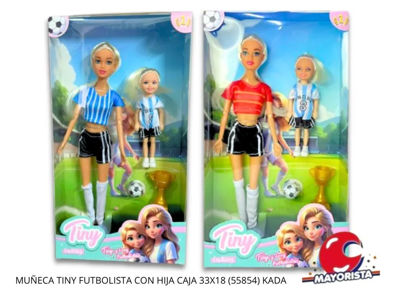 MUNECA TINY FUTBOLISTA CON HIJA CAJA 33X18 (55854) KADA