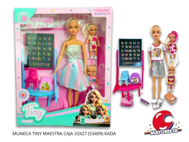 MUNECA TINY MAESTRA CAJA 33X27 (53409) KADA