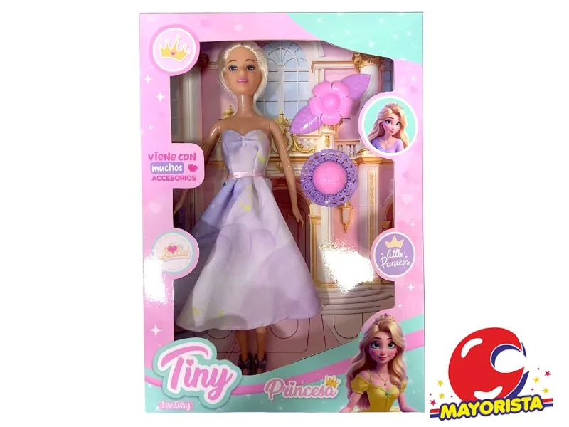 MUNECA TINY PRINCESA C/ACCESORIOS CAJA 33X23 (53395) KADA