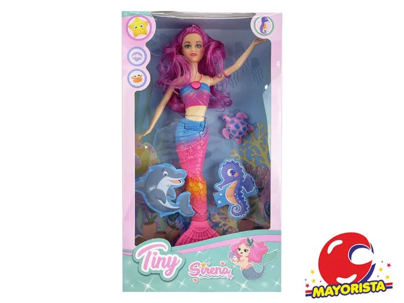 MUNECA TINY SIRENA EN CAJA 36X20 (53498) KADA