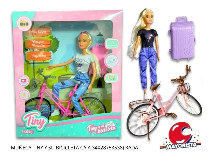 MUNECA TINY Y SU BICICLETA CAJA 34X28 (53538) KADA