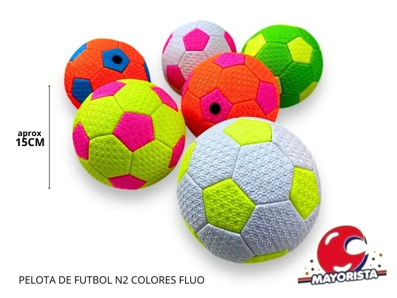 PELOTA DE FUTBOL N2 COLORES FLUO (WILY)