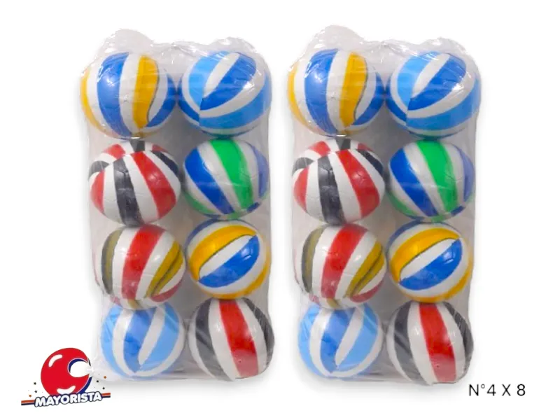 PELOTA PLASTICA RAYADA N 4 X 8 - CHASAMPI