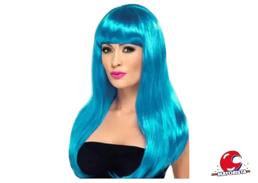 PELUCA LACIA LARGA CELESTE (YJ0695) YJ IMPORT