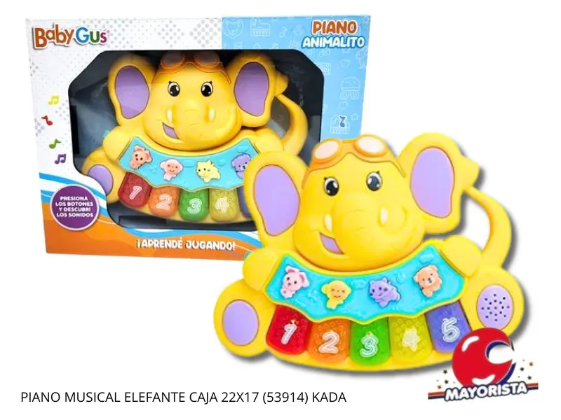 [7450077121130] PIANO MUSICAL ELEFANTE CAJA 22X17 (53914) KADA